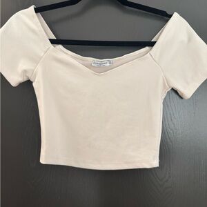 Stradivarius Cream Off-Shoulder Blouse